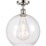 Athens semi-flush Clear Polished Nickel