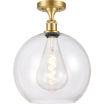 Athens semi-flush Clear Satin Gold
