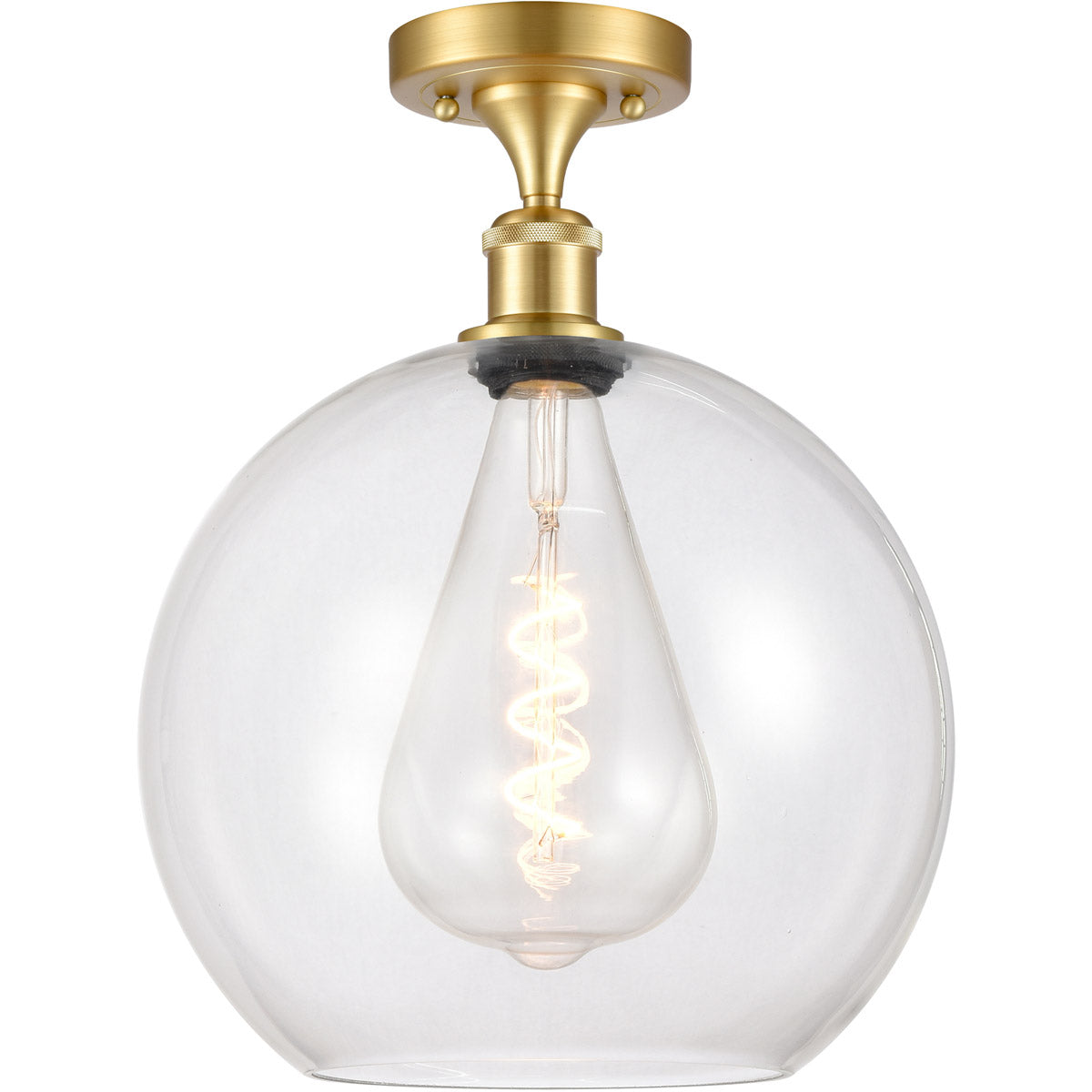 Athens semi-flush Clear Satin Gold