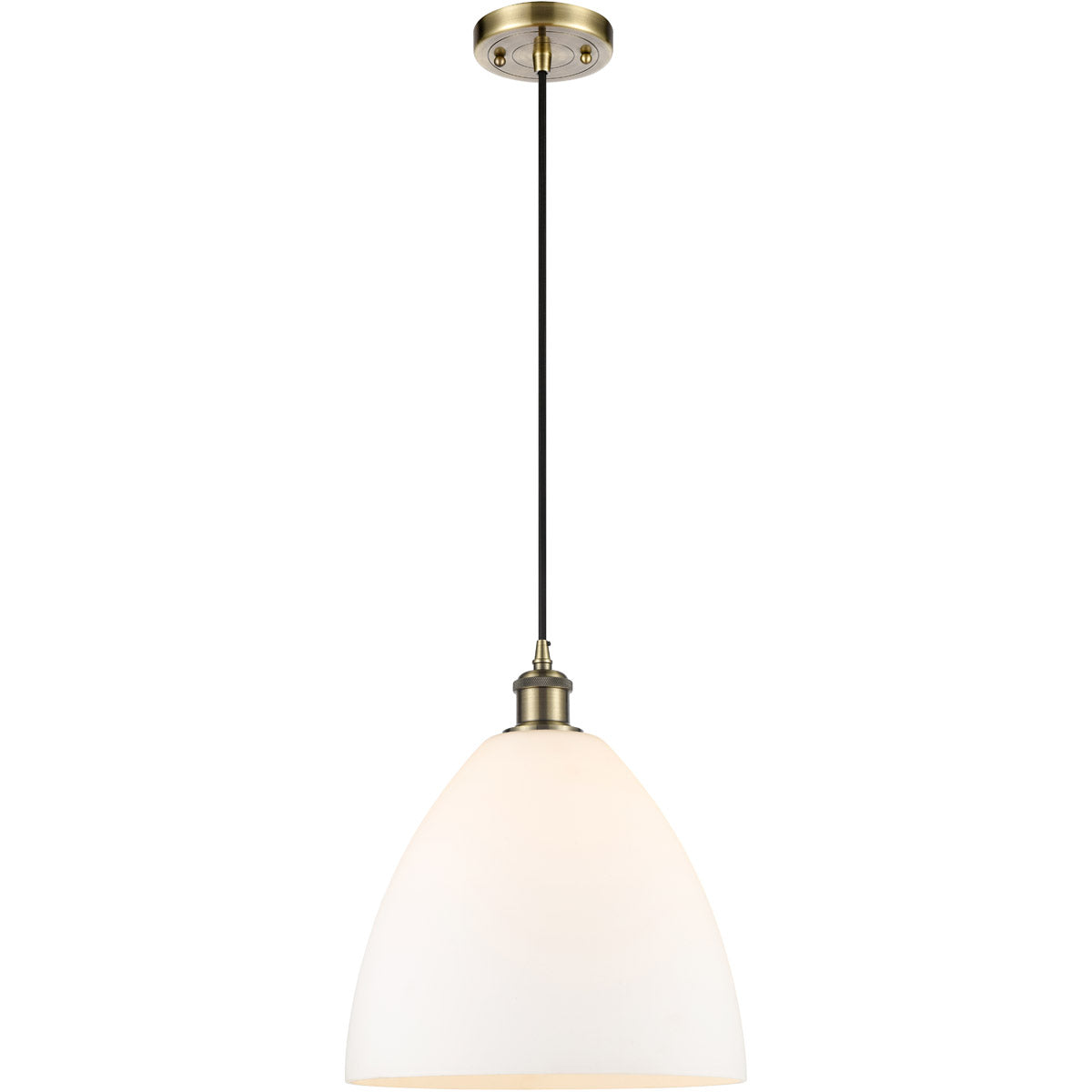 Ballston Dome Matte White Antique Brass