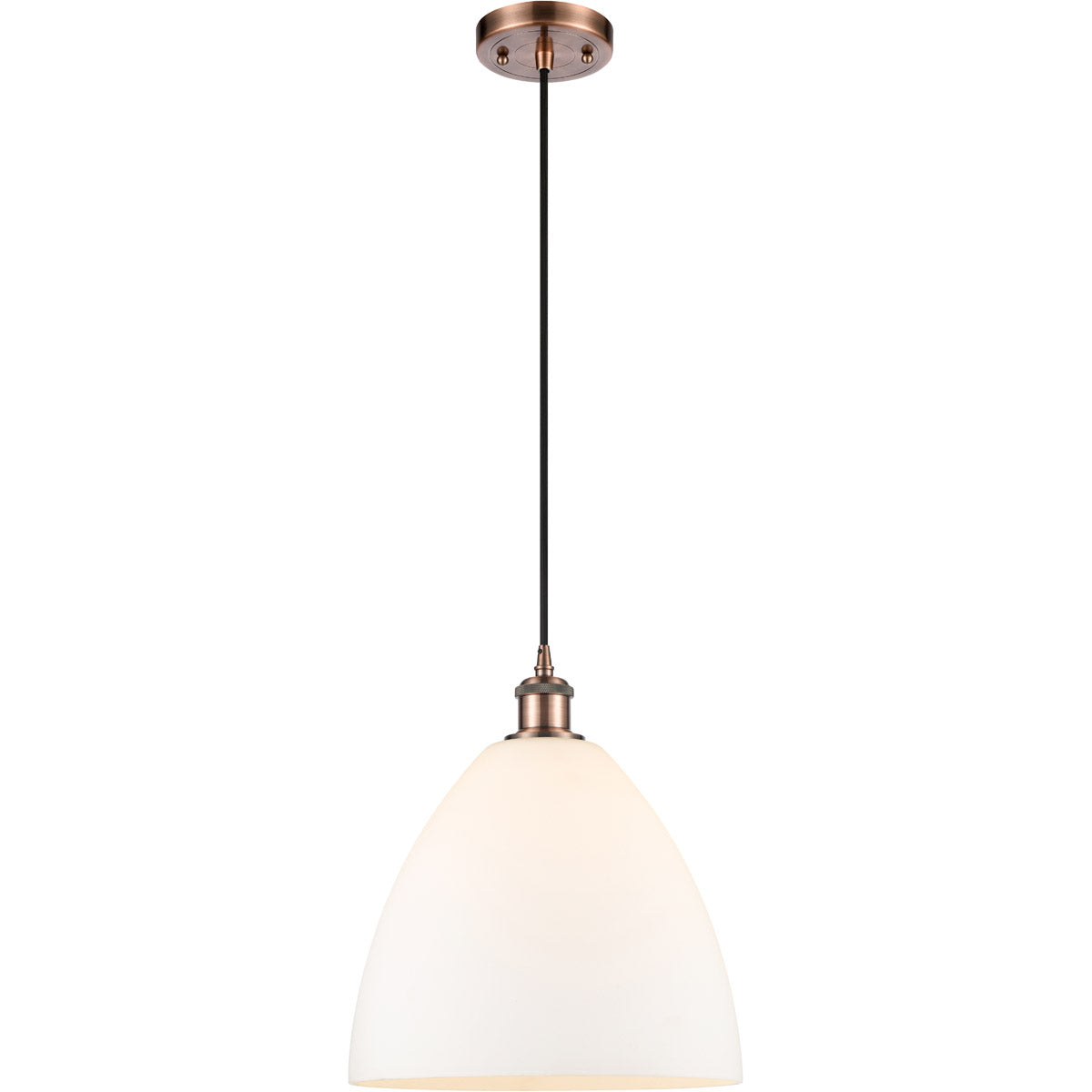 Ballston Dome Matte White Antique Copper