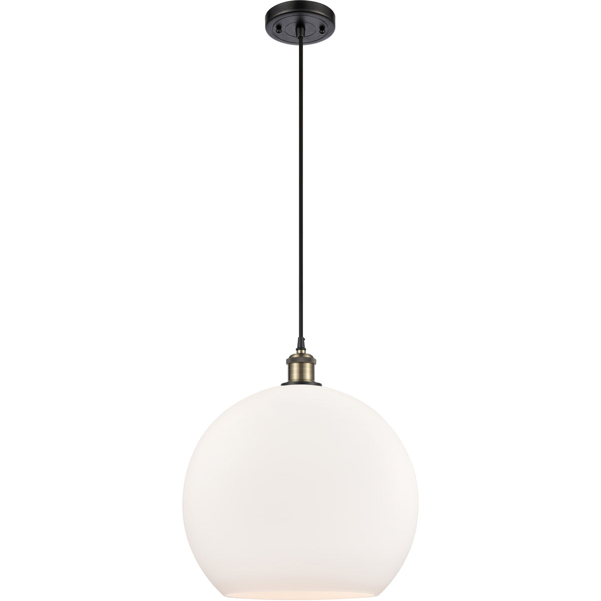 Athens 14 Matte White Black Antique Brass