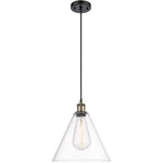 Ballston Cone Clear Black Antique Brass