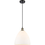 Ballston Dome Matte White Black Antique Brass