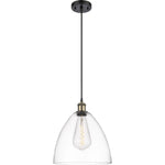 Ballston Dome Clear Black Antique Brass