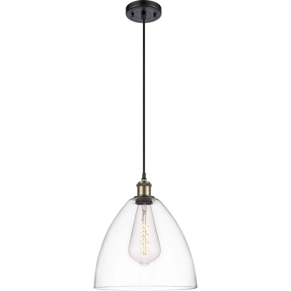Ballston Dome Clear Black Antique Brass