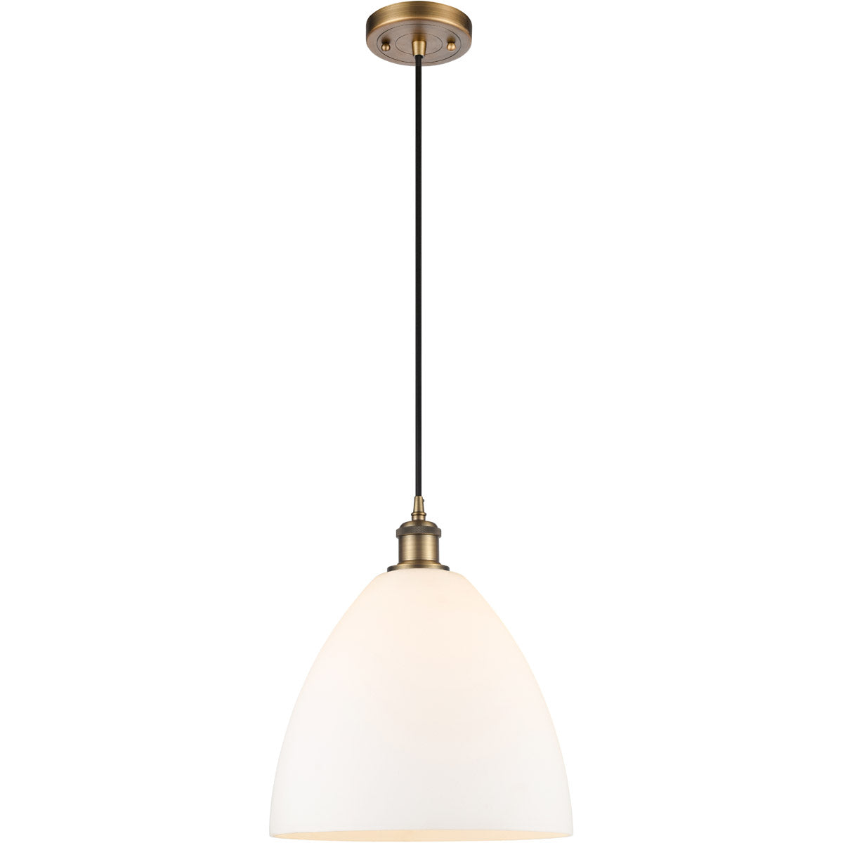 Ballston Dome Matte White Brushed Brass