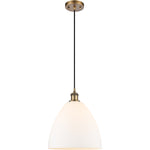 Ballston Dome Matte White Brushed Brass