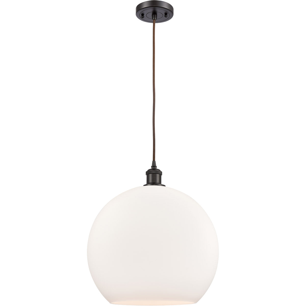 Athens 14 Matte White Oil Rubbed Bronze