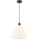Ballston Dome Matte White Oil Rubbed Bronze