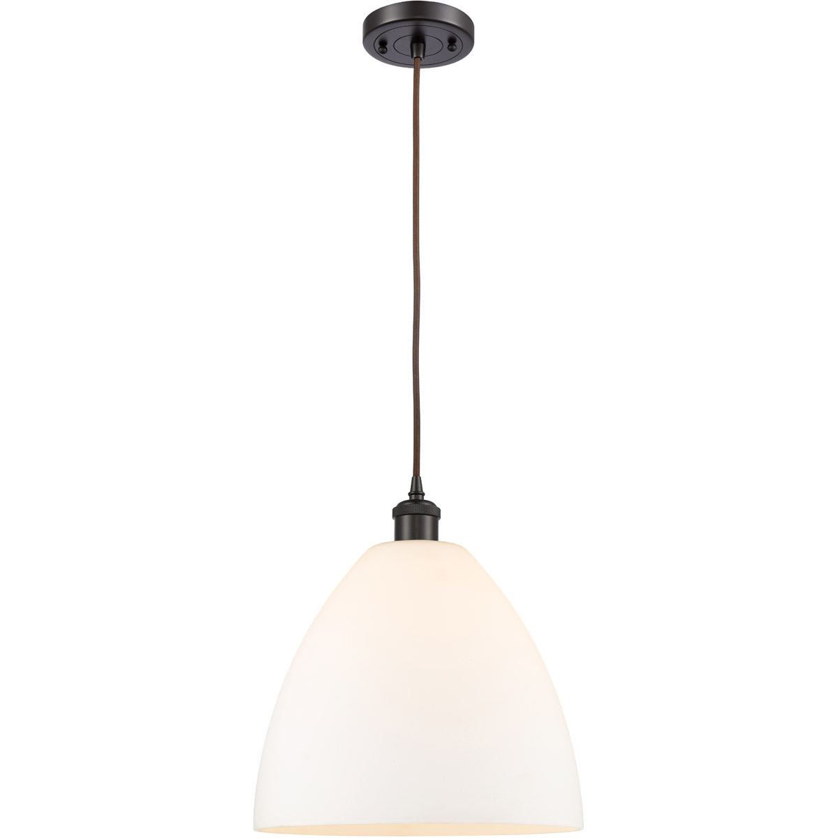 Ballston Dome Matte White Oil Rubbed Bronze