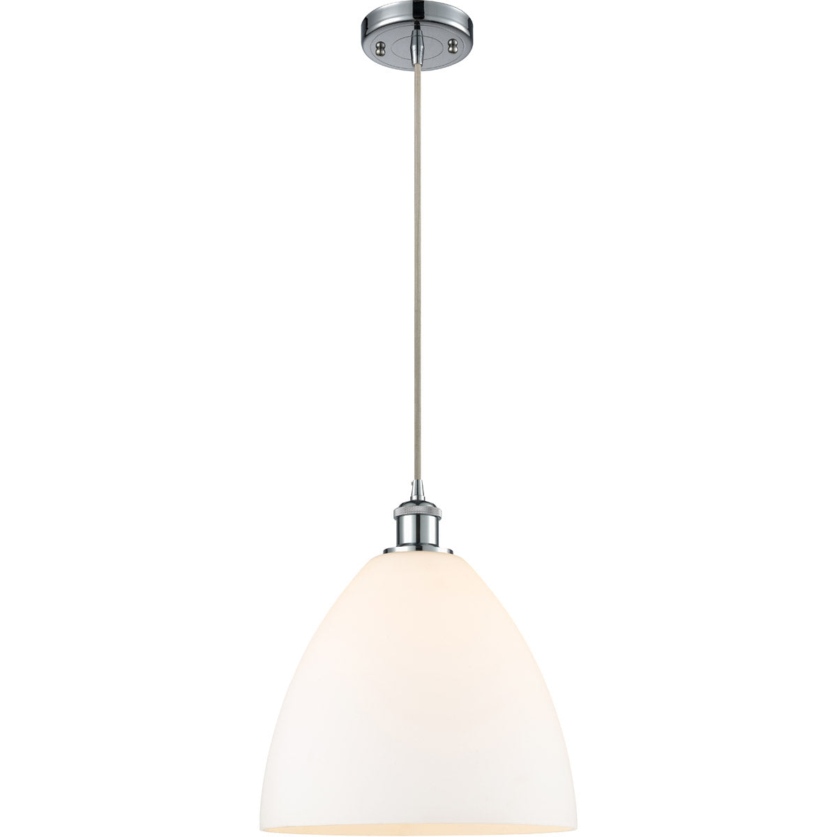 Ballston Dome Matte White Polished Chrome