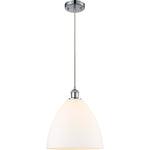 Ballston Dome Matte White Polished Chrome