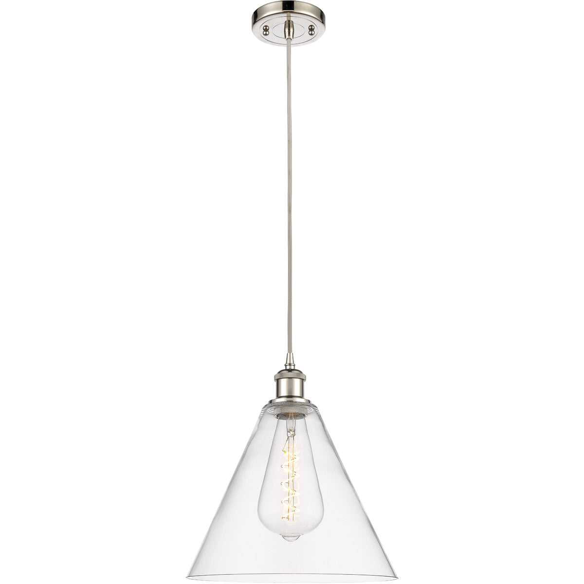 Ballston Cone Clear Polished Nickel