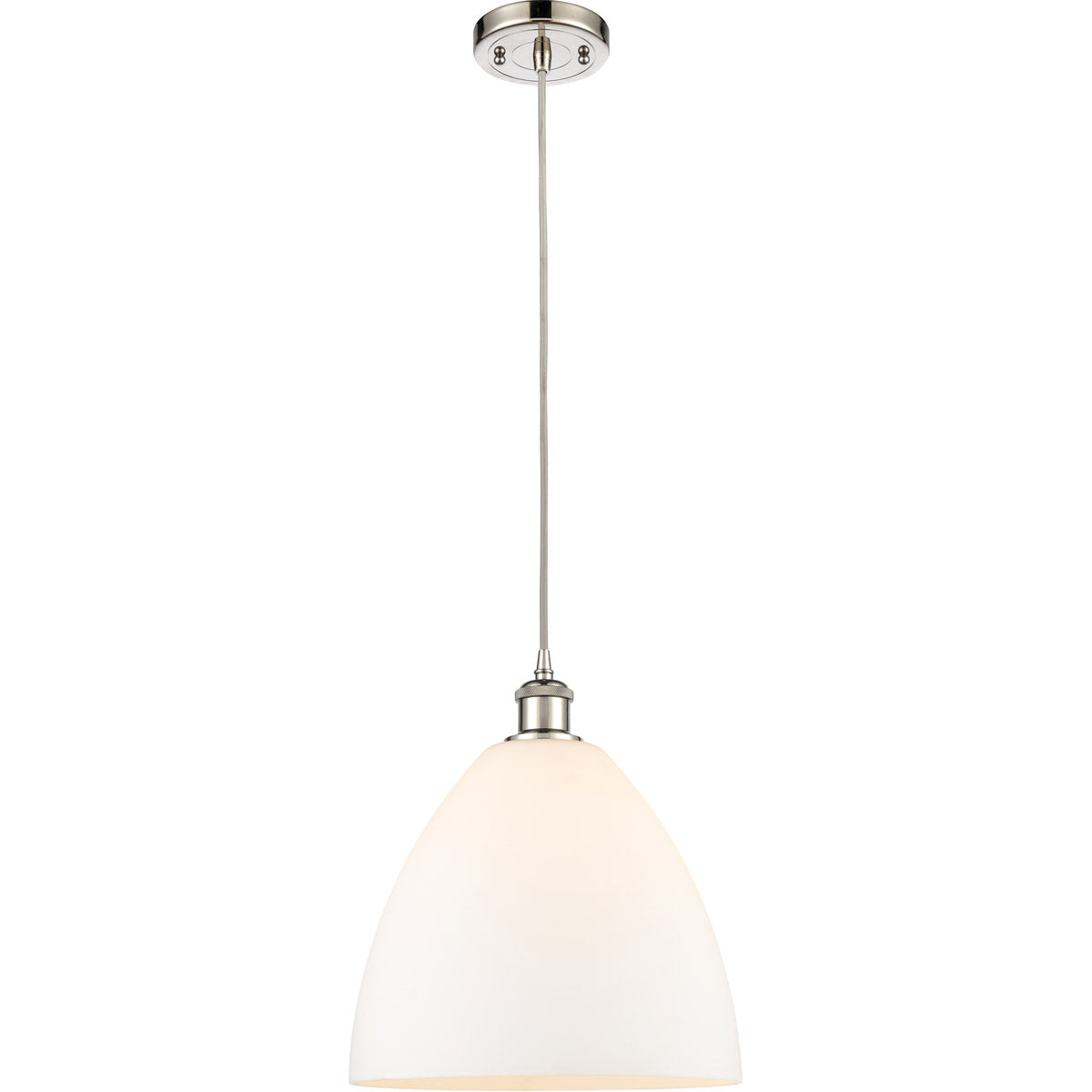 Ballston Dome Matte White Polished Nickel