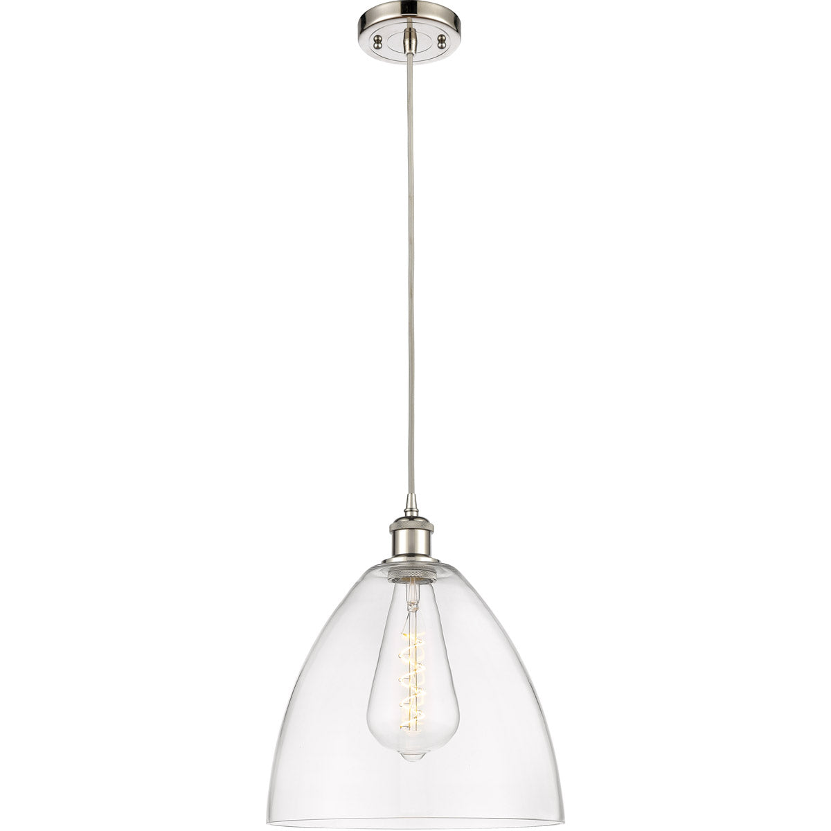 Ballston Dome Clear Polished Nickel