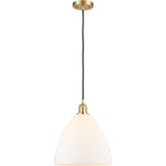 Ballston Dome Matte White Satin Gold