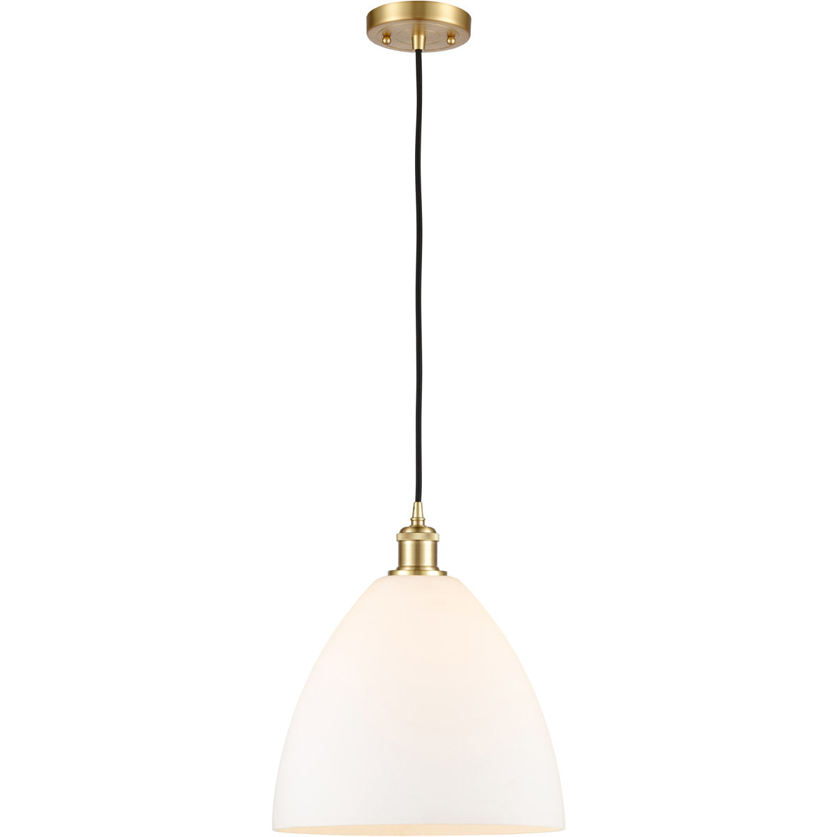 Ballston Dome Matte White Satin Gold