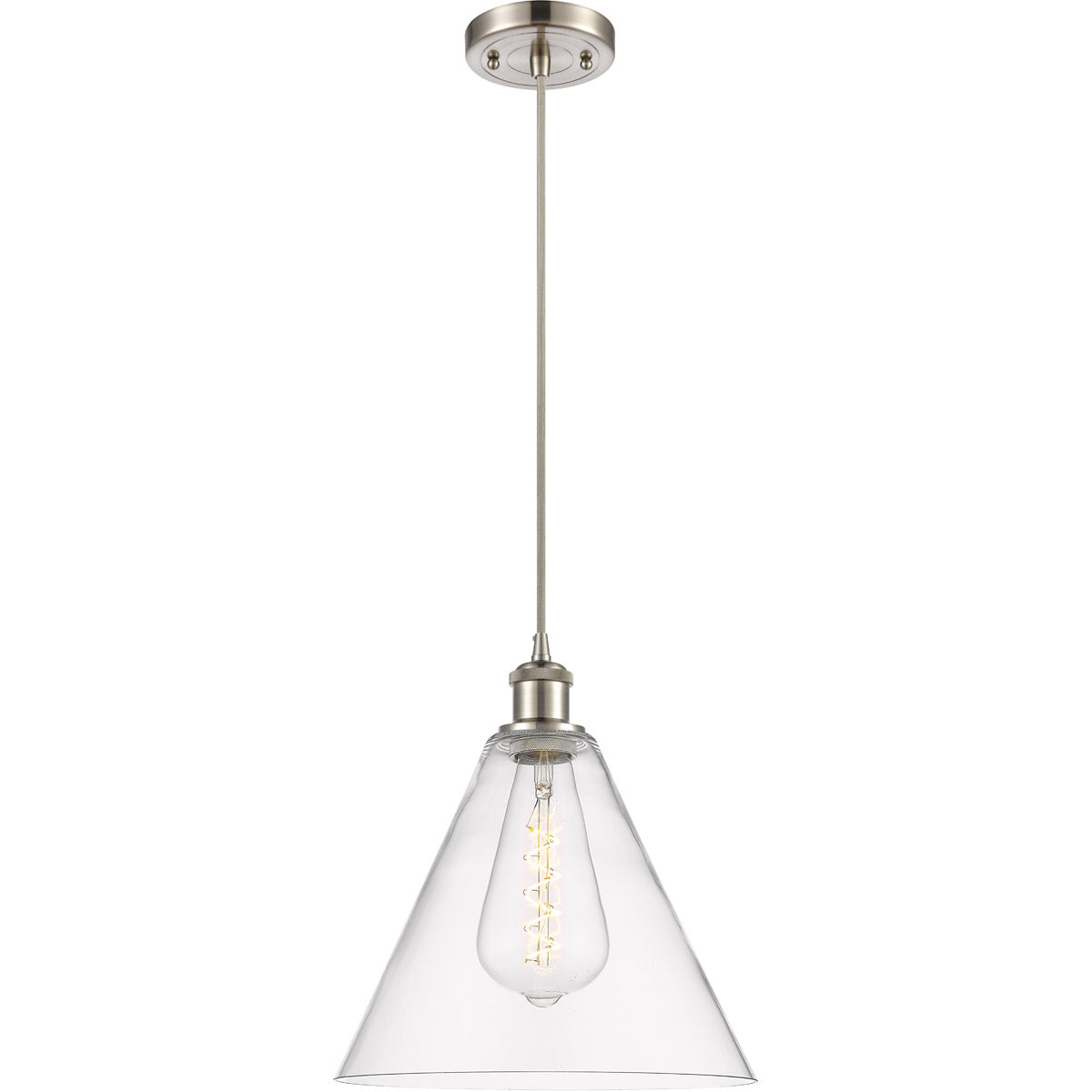 Ballston Cone Clear Brushed Satin Nickel