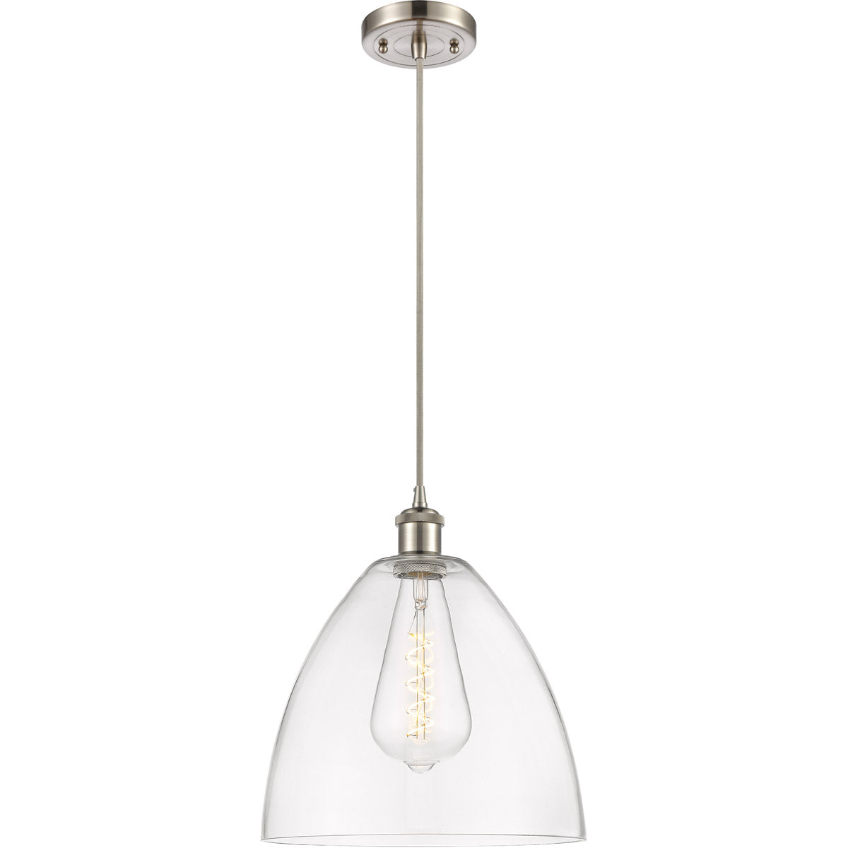 Ballston Dome Clear Brushed Satin Nickel