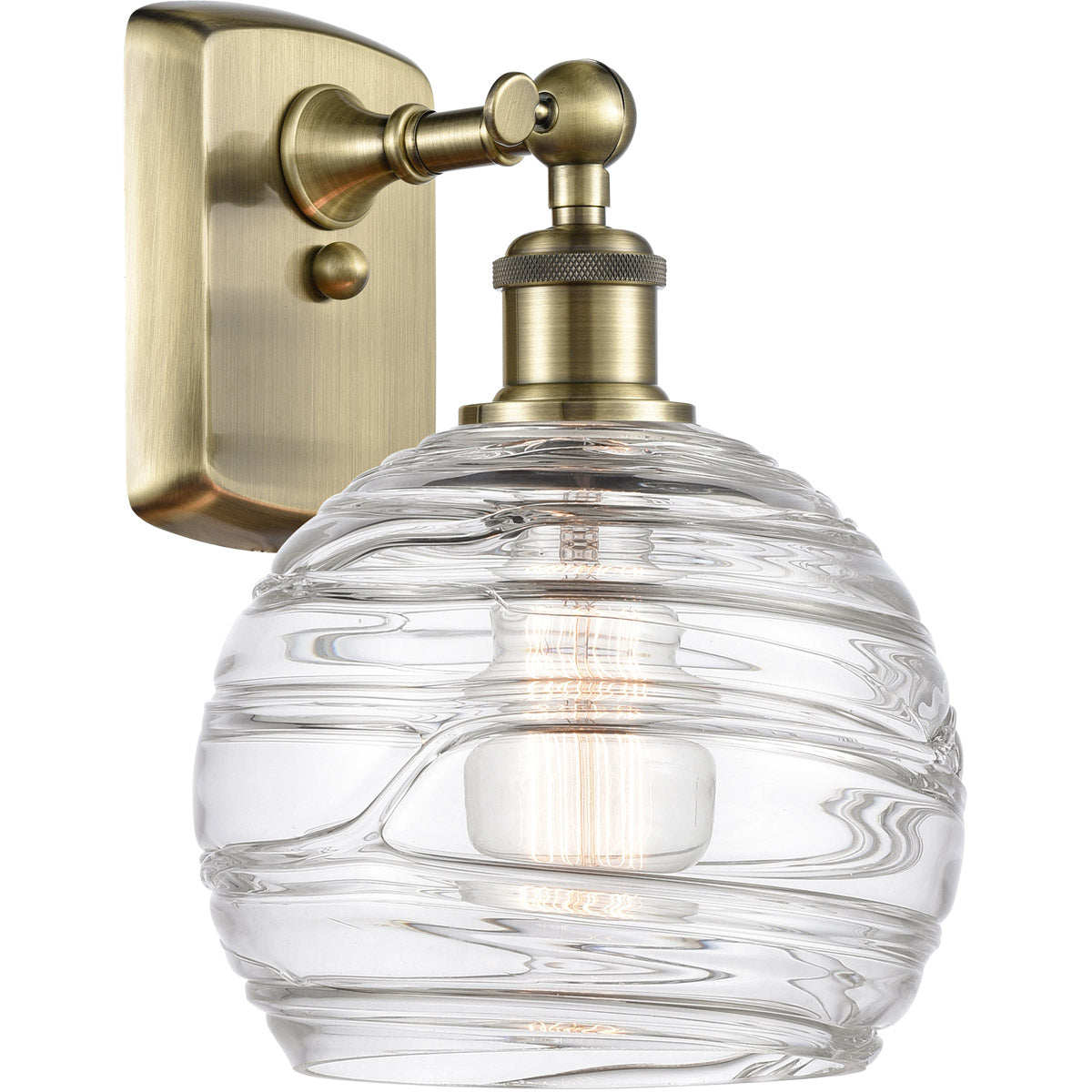 Athens sconce Deco Swirl Antique Brass
