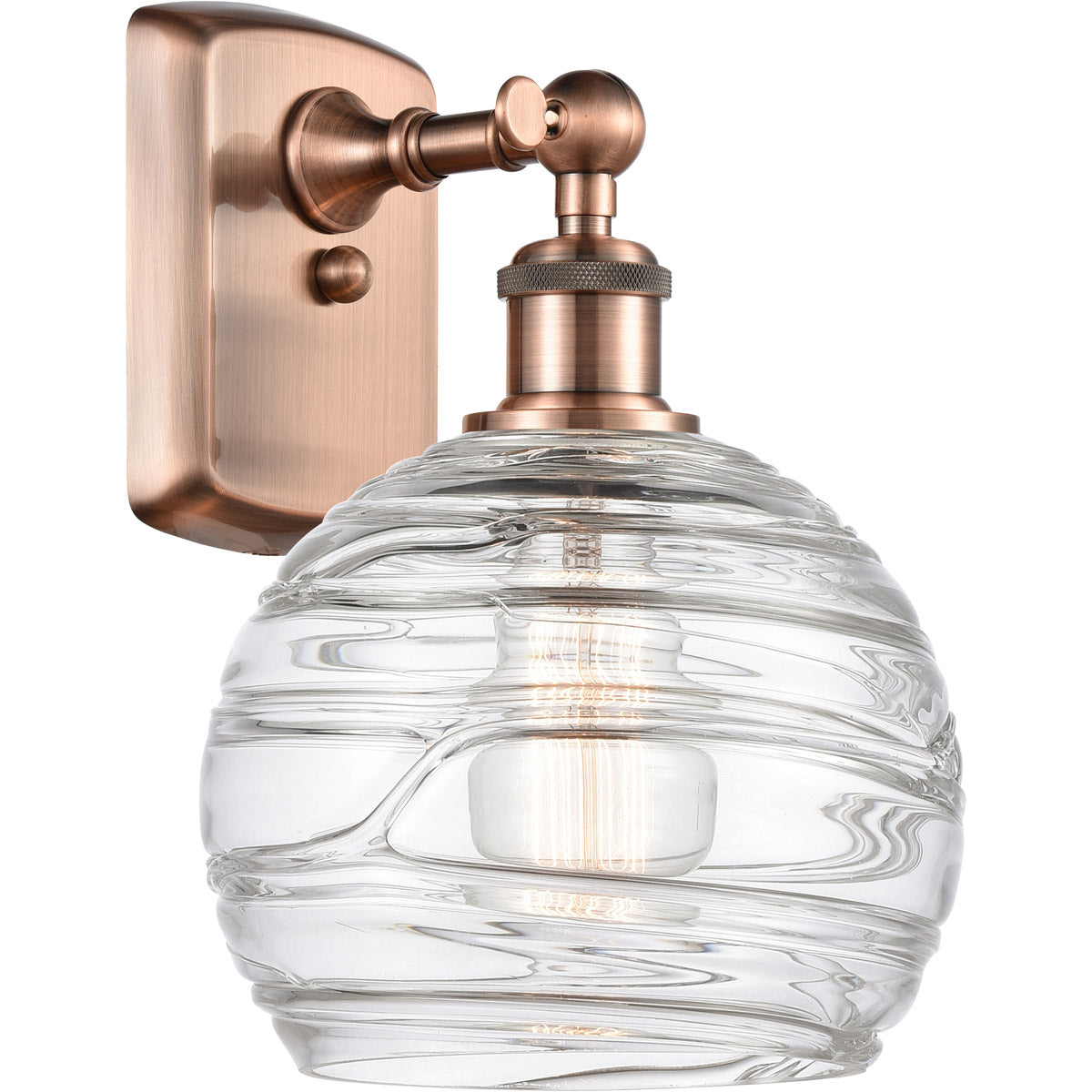Athens sconce Deco Swirl Antique Copper