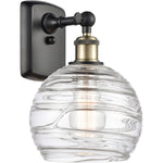 Athens sconce Deco Swirl Black Antique Brass