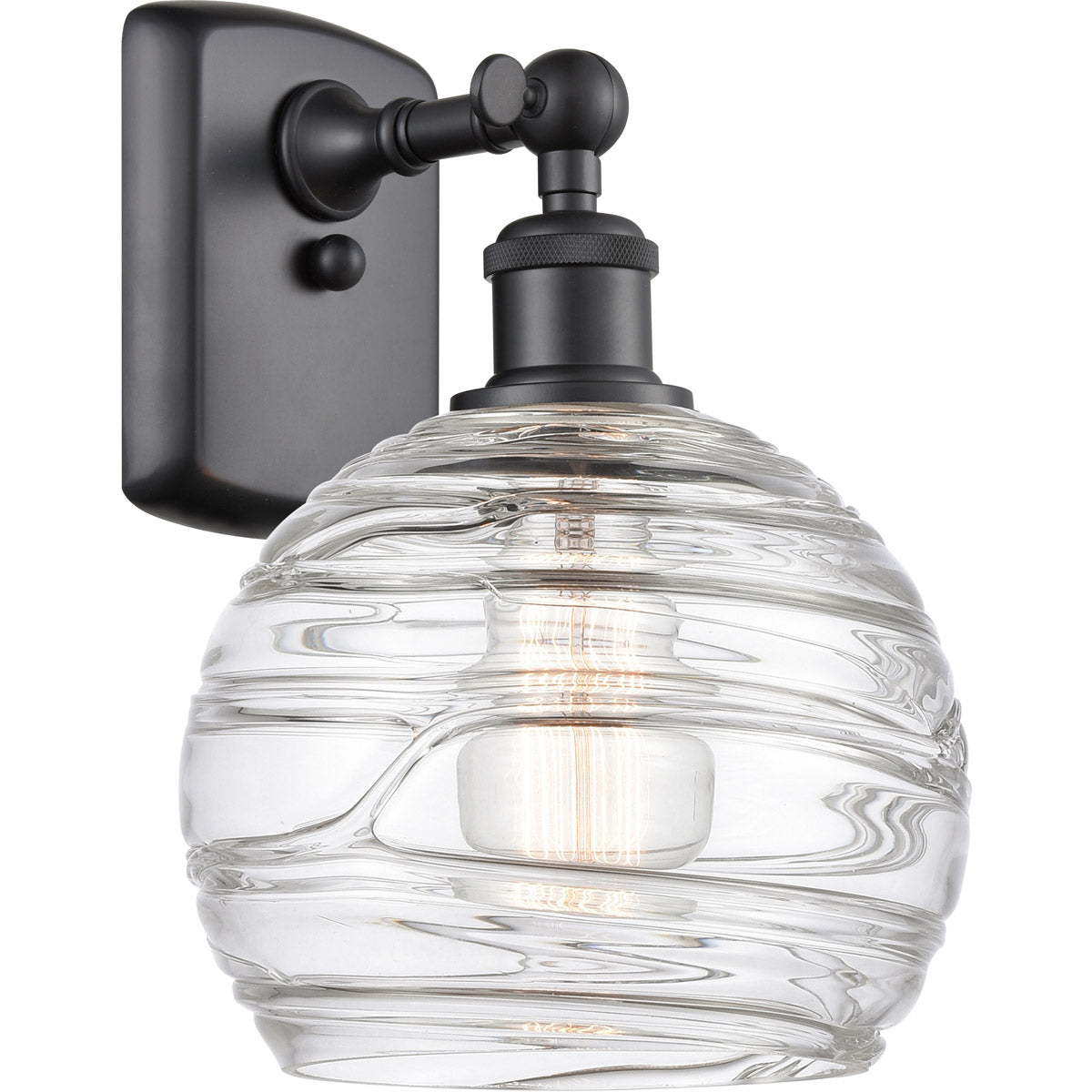 Athens sconce Deco Swirl Matte Black