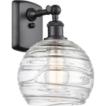 Athens sconce Deco Swirl Matte Black
