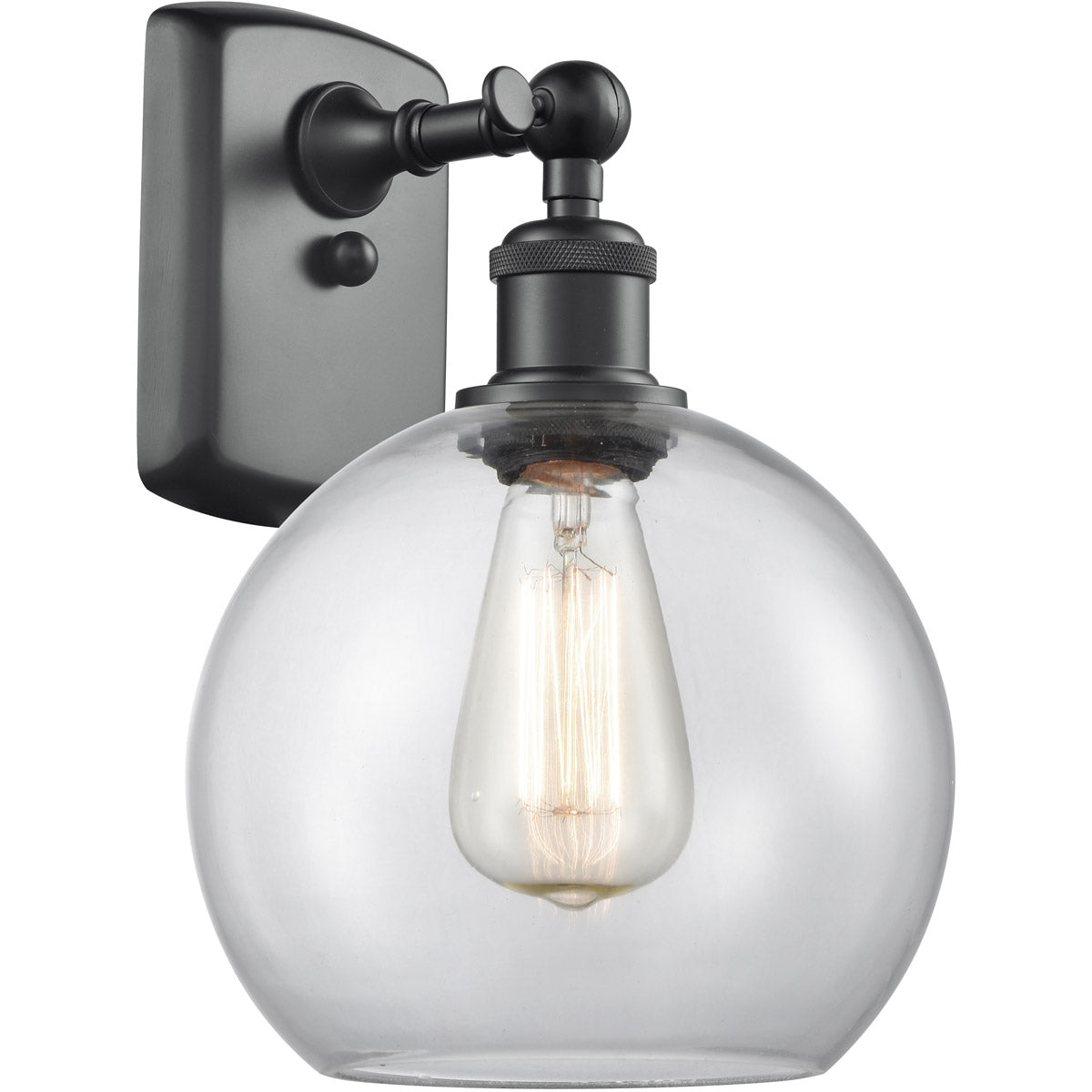 Athens sconce Clear Matte Black
