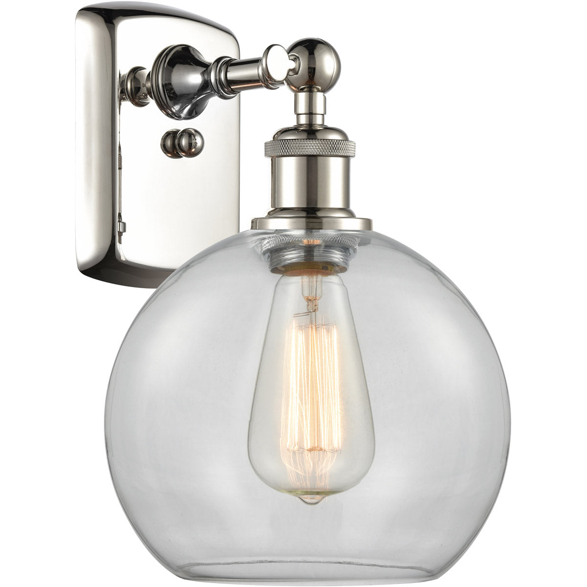 Athens sconce Clear Polished Nickel