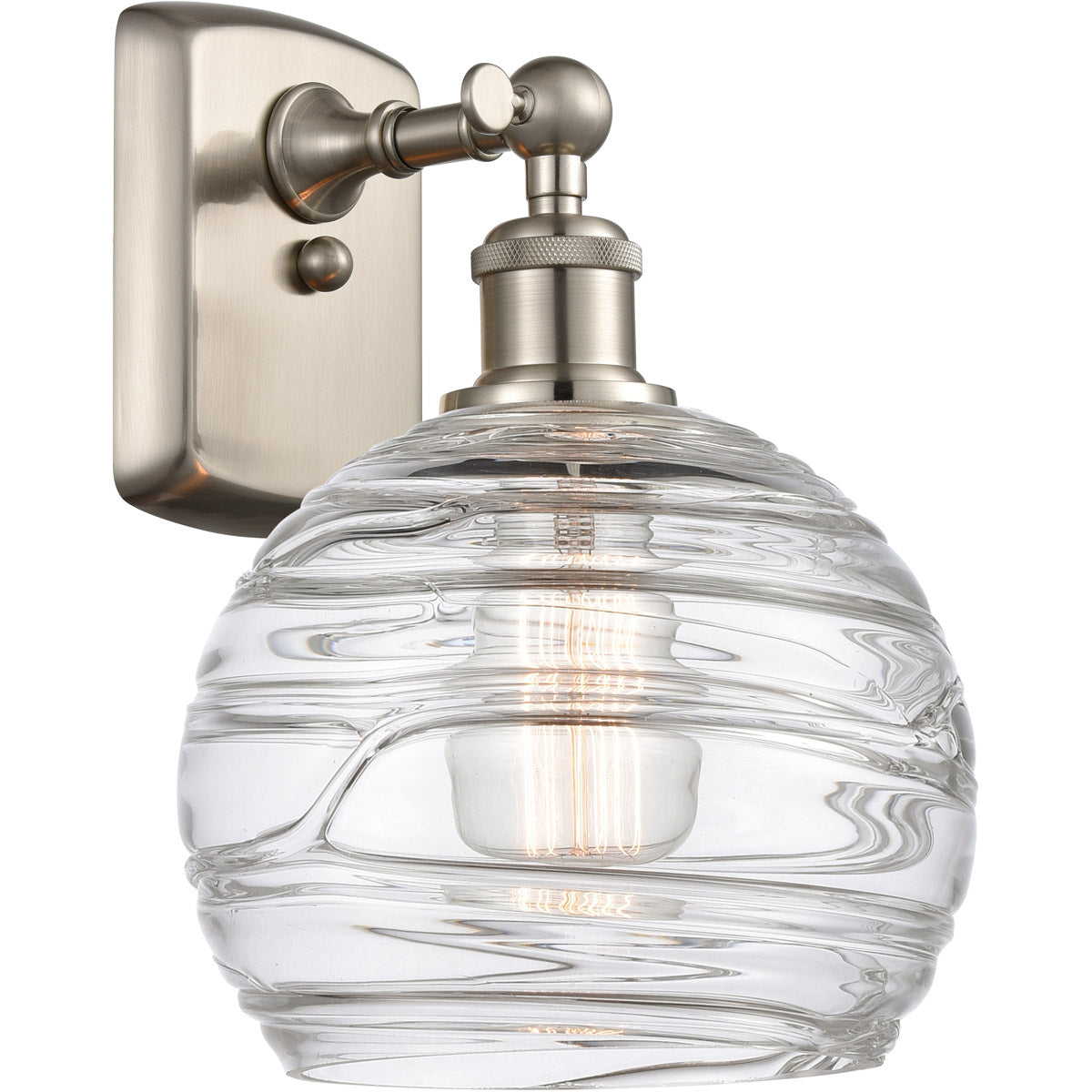Athens sconce Deco Swirl Brushed Satin Nickel