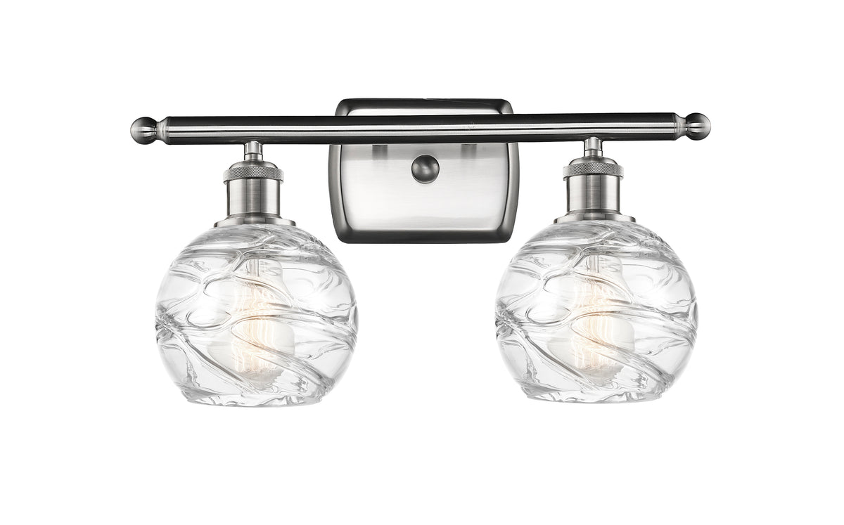 Athens Deco Swirl - 2 Light - 16 inch - Brushed Satin Nickel - Bath Vanity Light