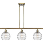 Athens 3-light island Deco Swirl Antique Brass