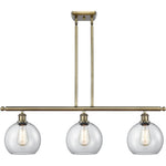 Athens 3-light island Clear Antique Brass