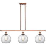 Athens 3-light island Clear Antique Copper