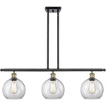 Athens 3-light island Clear Black Antique Brass