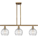Athens 3-light island Deco Swirl Brushed Brass