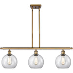 Athens 3-light island Clear Brushed Brass