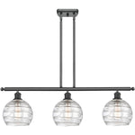 Athens 3-light island Deco Swirl Matte Black