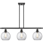 Athens 3-light island Clear Matte Black