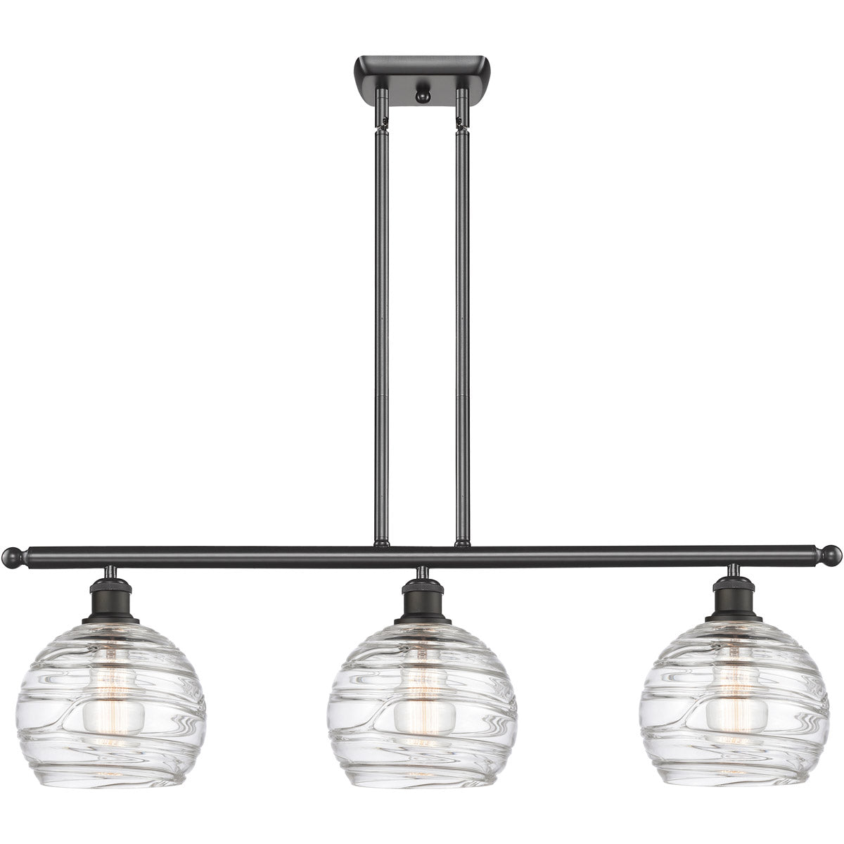Athens 3-light island Deco Swirl Oil Rubbed Bronze