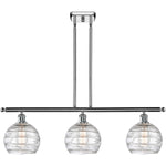 Athens 3-light island Deco Swirl Polished Chrome