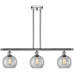 Athens 3-light island Clear Polished Chrome