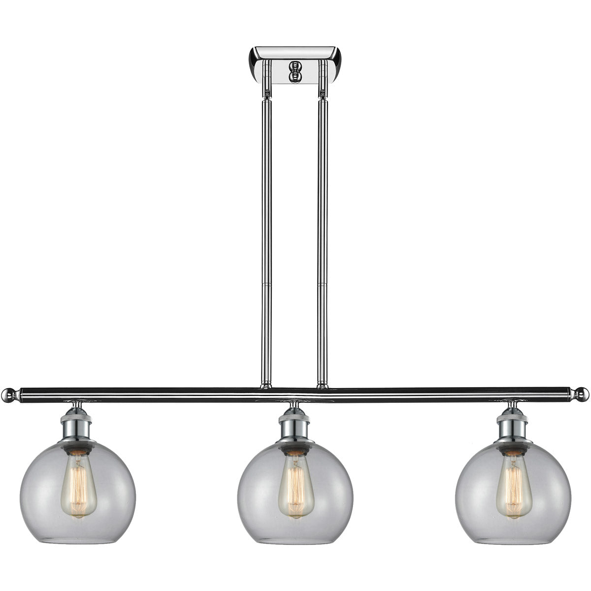Athens 3-light island Clear Polished Chrome