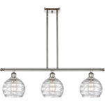Athens 3-light island Deco Swirl Polished Nickel
