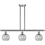 Athens 3-light island Clear Brushed Satin Nickel