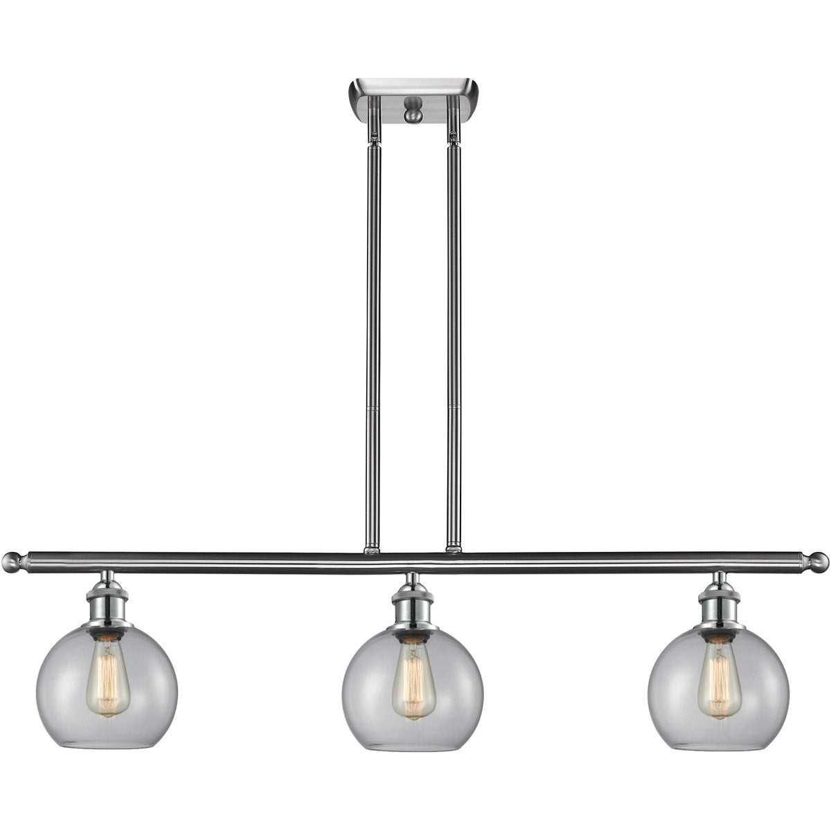 Athens 3-light island Clear Brushed Satin Nickel