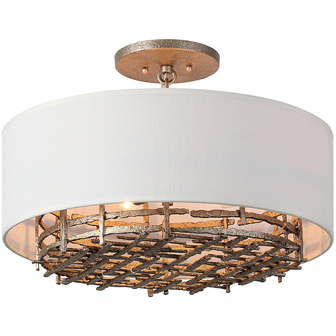 Cameo 4-Light Convertible Semi-Flush or Pendant in Campagne Luxe