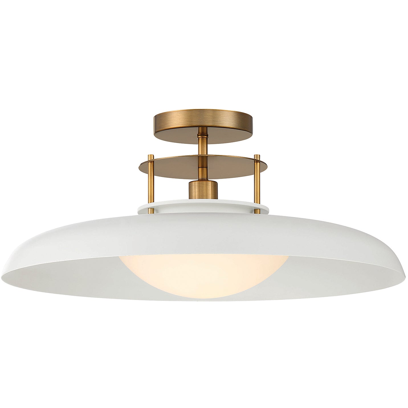 Gavin 1-Light Ceiling Light in Matte Black with Warm Brass Accents